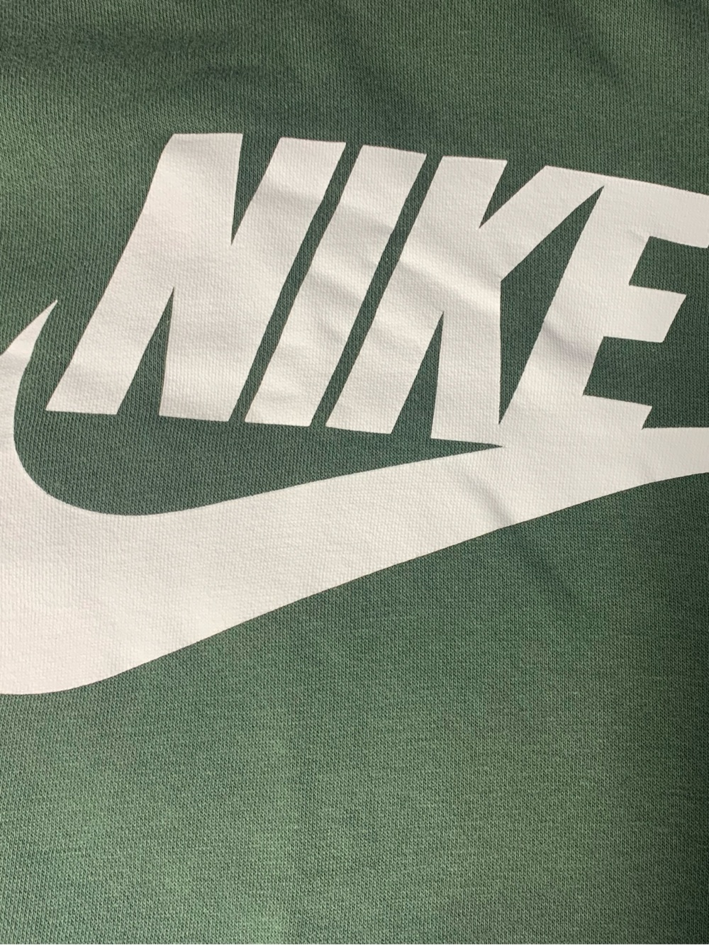 Nike Green Crewneck with Large White Swoosh Logo